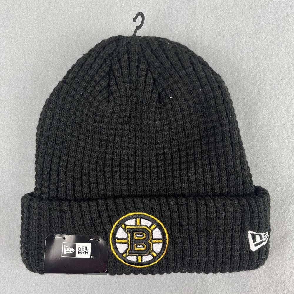 Boston Bruins New Era Beanie Adult Black NHL Hockey‎ Waffle Knit Winter Snow NEW